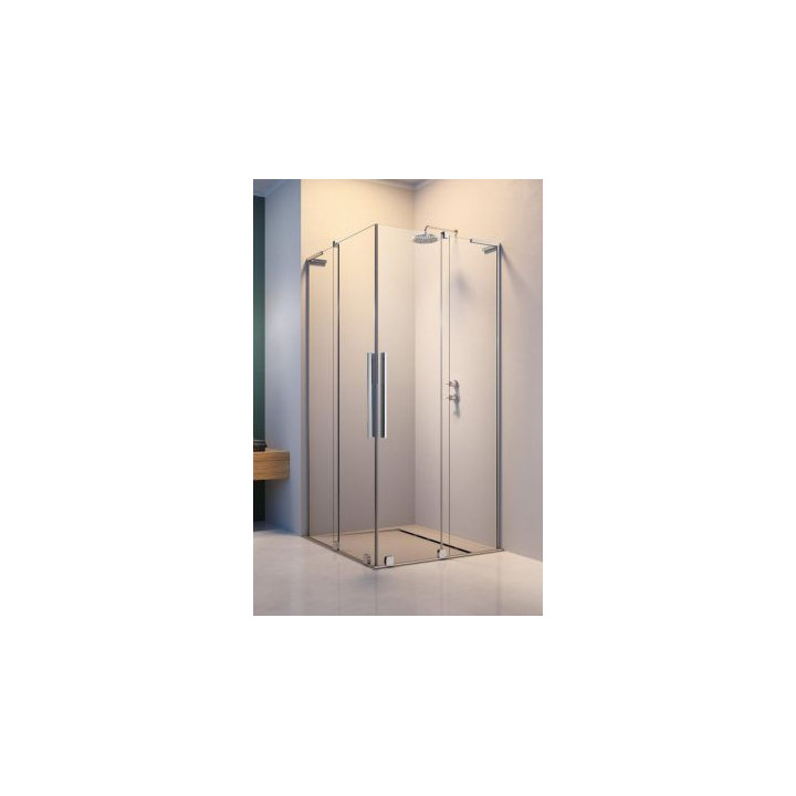 Kabine Radaway Furo SL KDD 80, profil Chrom Glanz, Glas transparent, Teil links