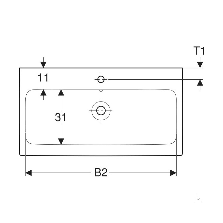 Waschtisch rechteckig 60x48cm  Geberit iCon, weiß