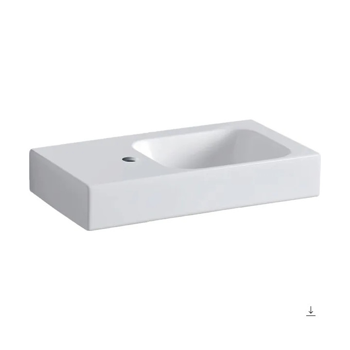 Waschtisch rechteckig mit Anschluss rechts stronie 53x31cm Geberit iCon, weiß