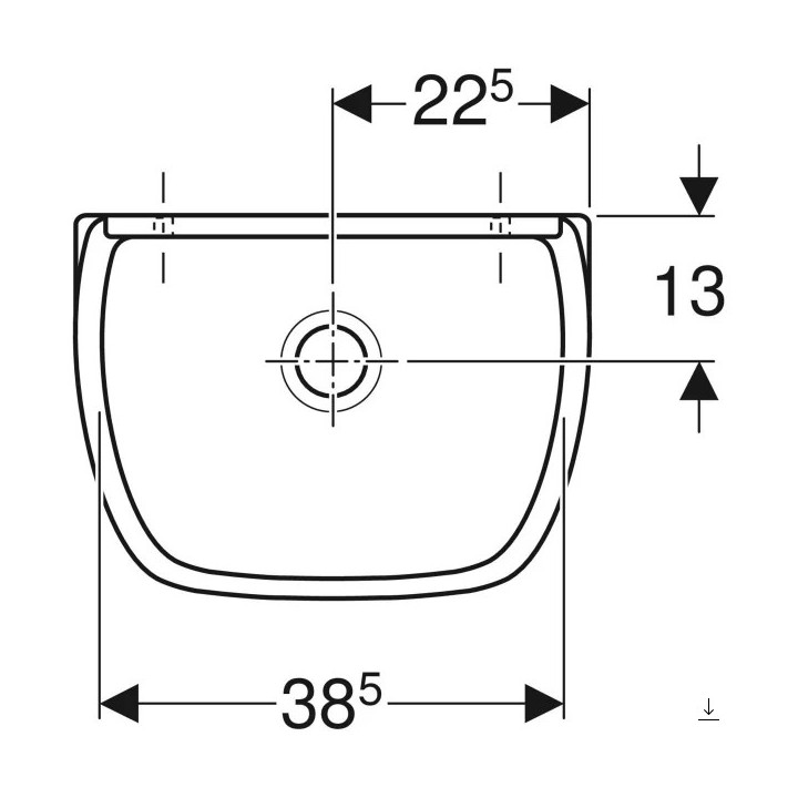 Urinal Geberit Sorso, do pokrywy, Zulauf von hinten, Abfluss do tyłu, weiß