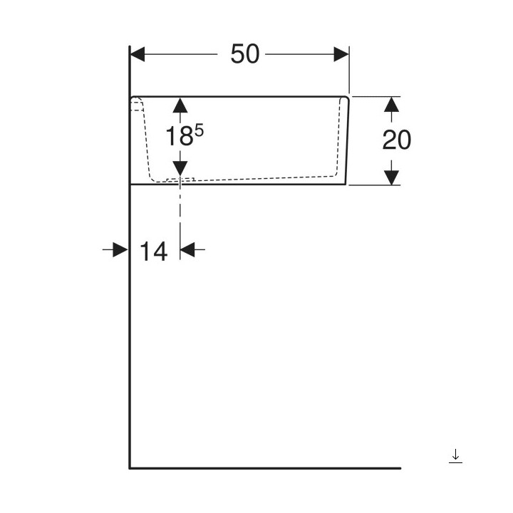 Waschtisch multifunktional ohne Überlauf 60x50cm Geberit Publica Garda,  weiß