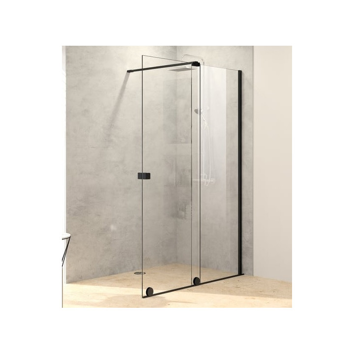 Tür Dusch- Schiebe- Huppe Xtensa 110-120, rechts, Glas transparent schwarz profil