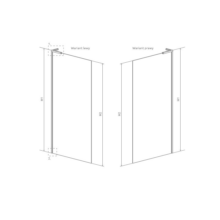 Parawan nawannowy Radaway Modo SL Black PNJ II 70 prawy, Glas transparent, profil schwarz