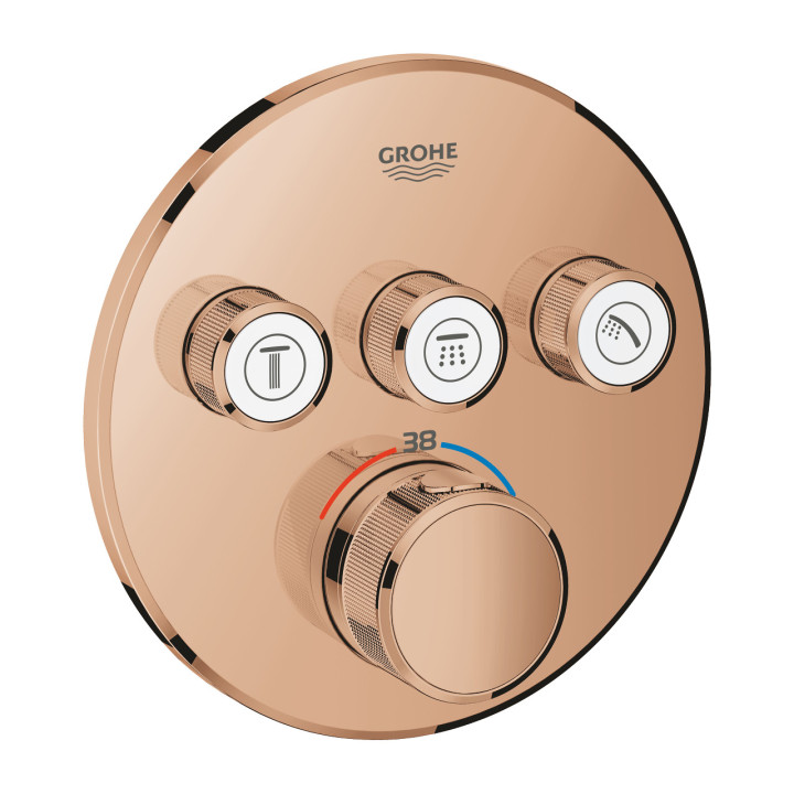 Unterputzarmatur Grohe Grohtherm SmartControl thermostatisch 3-Empfänger wody - polished nickel 