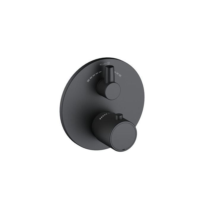 Unterputzarmattur für die Wanne und die Brause mit Thermostat, Kludi Zenta SL, schwarz matt