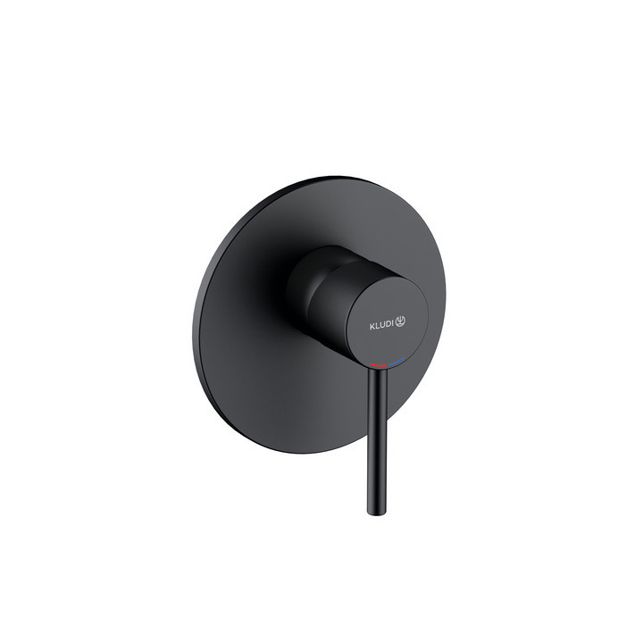 Unterputzarmattur für die Wanne und die Brause mit Thermostat, Kludi Zenta SL, schwarz matt