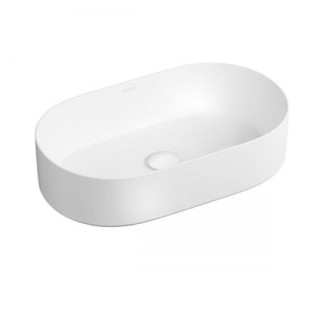 Oltens Lom Waschtisch 55x34 cm Aufsatz oval - weiß
