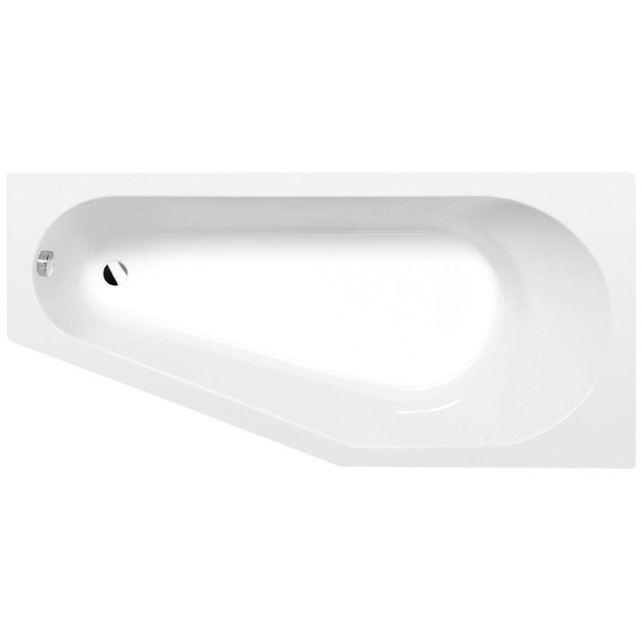 Asymmetrische badewanne 170x80x46cm Polysan Tigra L, links, weiß
