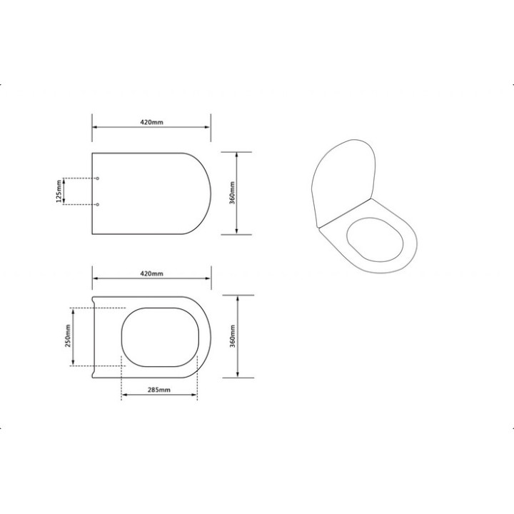 Becken WC mit WC-Sitz mit Softclosing, Laveo Desna, weiß