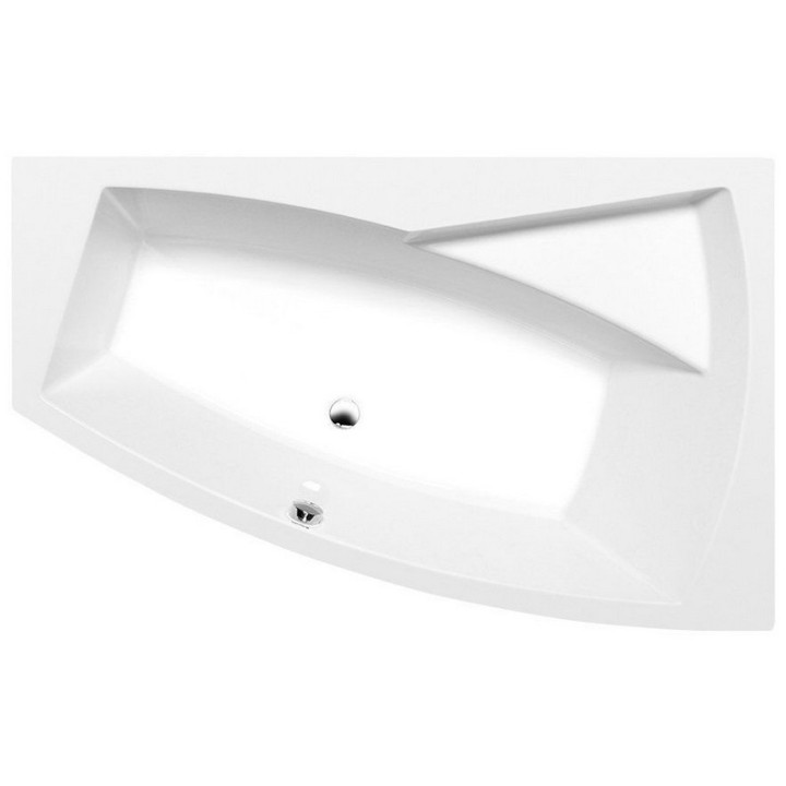 Asymmetrische badewanne 170x100x47cm Polysan EVIA L,  weiß
