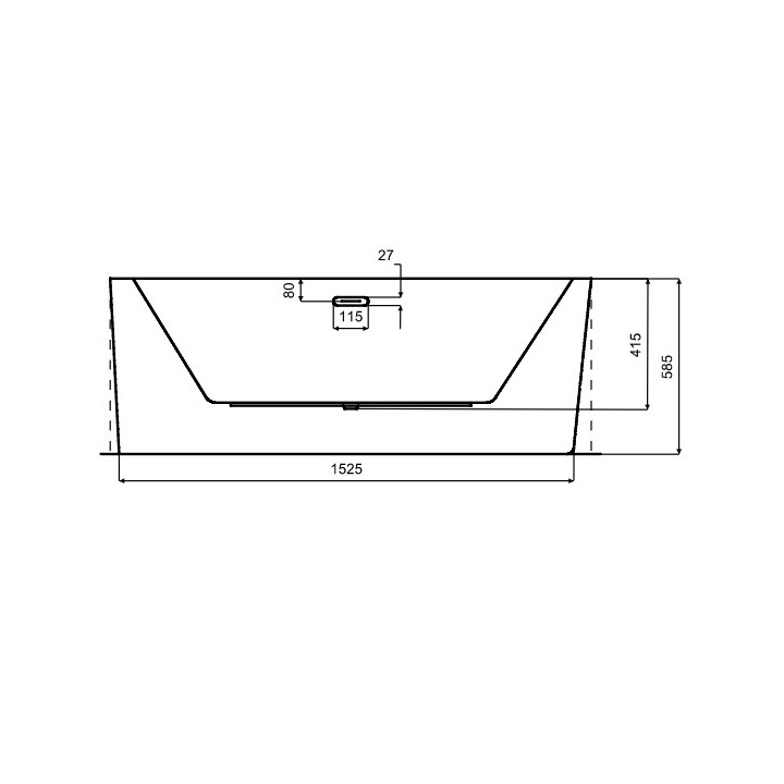 Asymmetrische badewanne Besco Avita A-line mit Siphon z napełnieniem przez Überlauf, 160x75cm, Version links, Acryl-, weiß