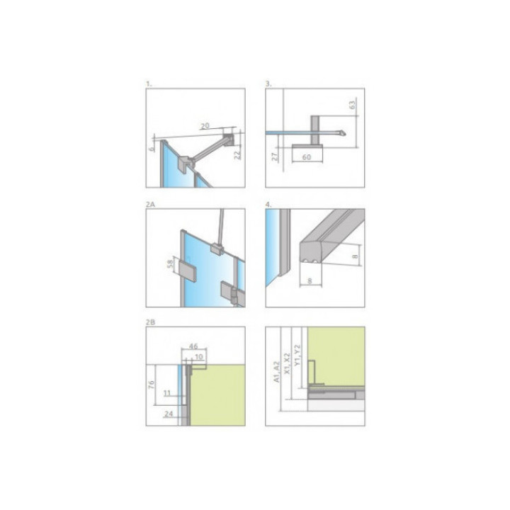 Teil rechts Kabine Radaway Essenza Pro Black KDD, 800x2000mm, Glas transparent, schwarz profil