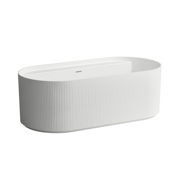 Badewanne freistehend Laufen Sonar 1600 x 815 mm, ze zdobieniem außen (ryflowana) - weiß