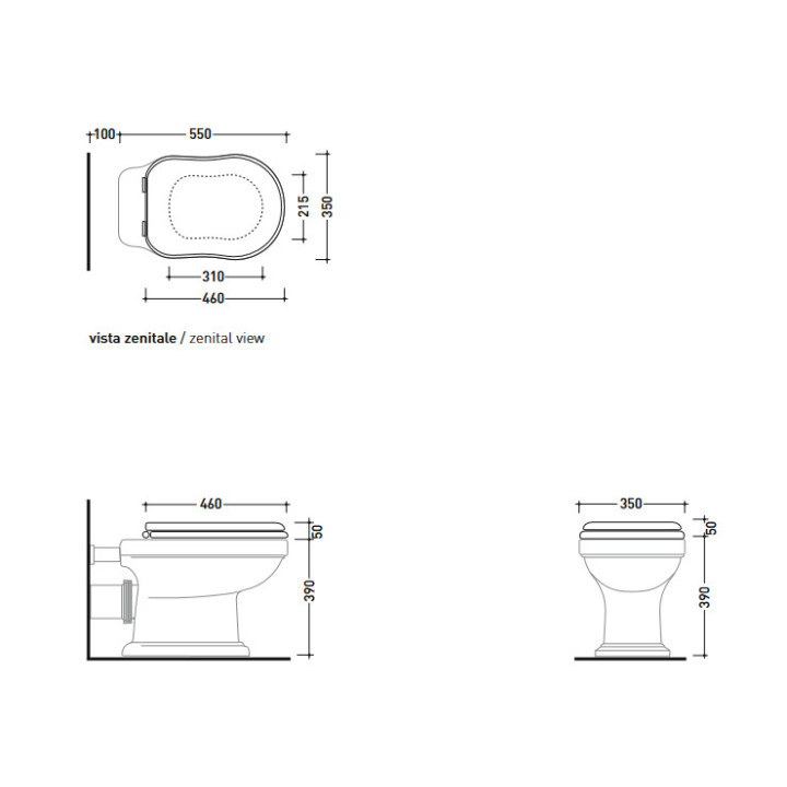 Sitz WC Flaminia Efi 47 x 35 x 5 cm, drewno/poliester, weiß Glanz, Scharniere verchromt- sanitbuy.pl
