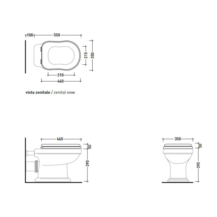 Sitz WC Flaminia Efi 47 x 35 x 5 cm, drewno/poliester, weiß Glanz, Scharniere verchromt- sanitbuy.pl
