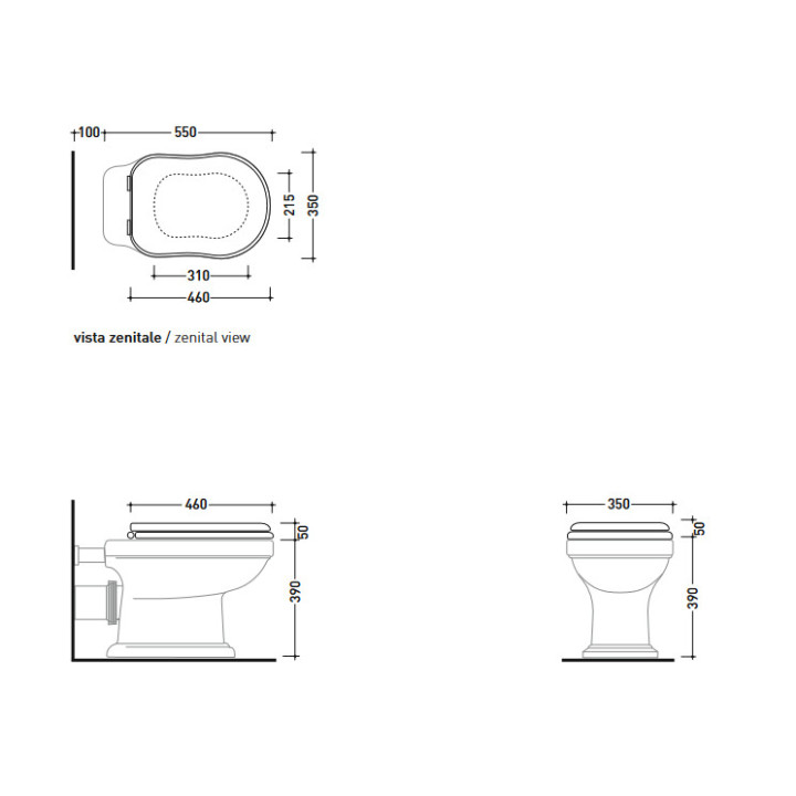 Sitz WC Flaminia Efi 47 x 35 x 5 cm, drewno/poliester, weiß Glanz, Scharniere verchromt- sanitbuy.pl