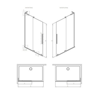 Duschkabine Radaway Furo-SL Walk-in 790-800x2000mm - profil Chrom