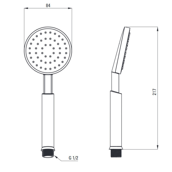 Kopfbrause mit Armatur Dusch-, Deante Temisto, Messing
