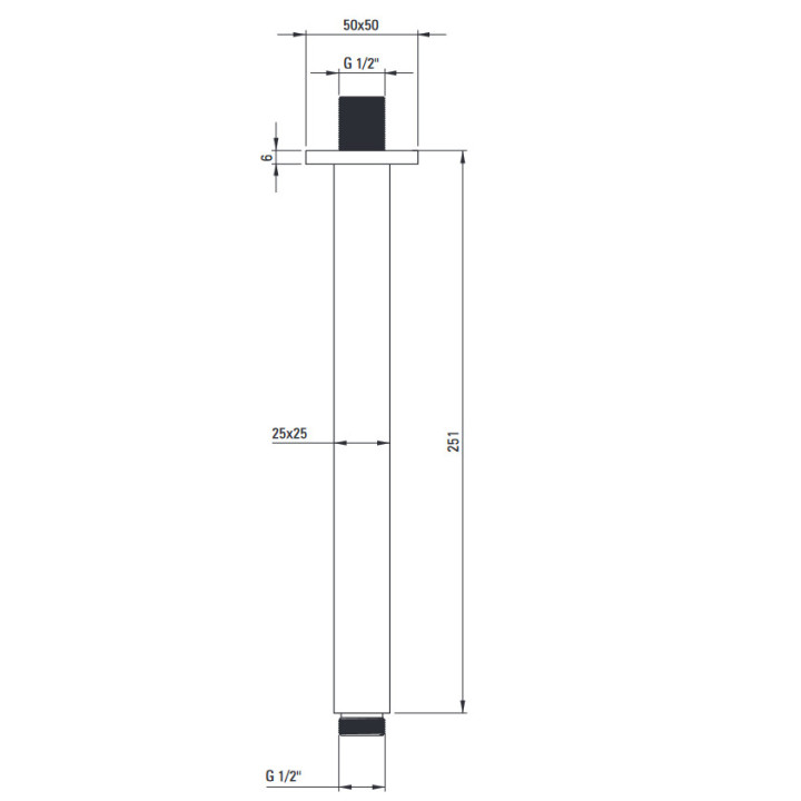 Auslauf Dusch- zur Wandmontage universal Deante Cascada 160 mm, Chrom 