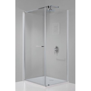 Duschkabine quadratisch 80x80cm, Sanplast KNDJ/PRIII-80-S sbW0, Glas transparent, silbernes Profil glänzend