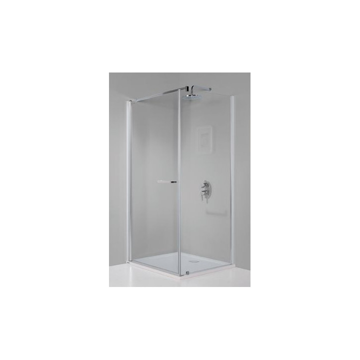 Duschkabine quadratisch 80x80cm, Sanplast KNDJ/PRIII-80-S sbW0, Glas transparent, silbernes Profil glänzend