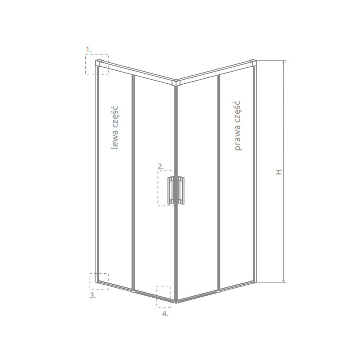 Tür Schiebe- Radaway Idea Black 80 Teil links Kabine 78-79.5x200.5cm, Glas transparent, profil schwarz- sanitbuy.pl