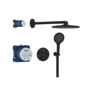 Unterputz Dusch-Set mit Kopfbrause Rainshower smartactive 310, schwarz