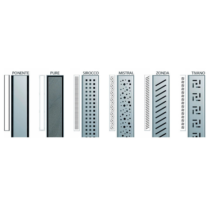Pełny Set odpływu prysznicowego Wiper New Premium, 500mm, wzór Tivano, Finish poler