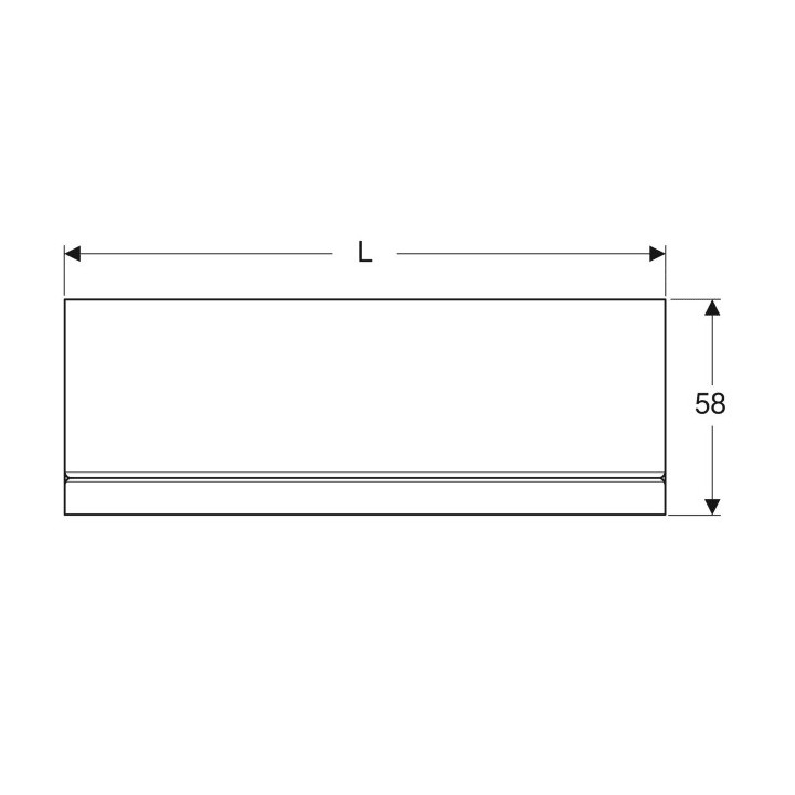 Wannenverkleidung 160x100cm, Geberit Selnova Square, rechts,