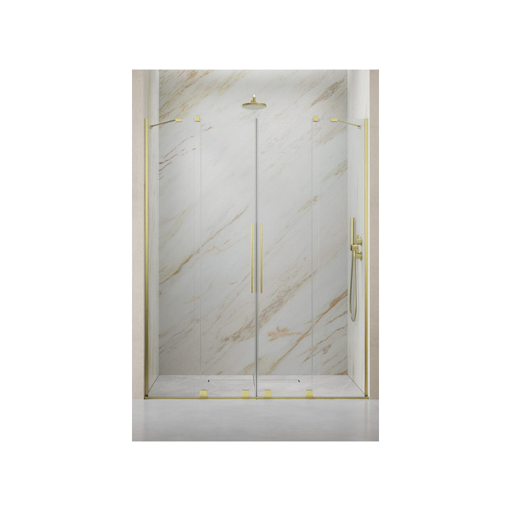 Tür Schiebe- für die Nische Radaway Furo Gold DWJ, rechts, mit Wand, 160x200cm, Glas transparent, profil golden