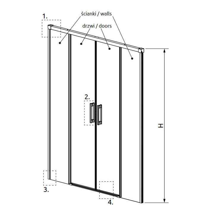 Radaway Arta KDD B Kabine 80x80cm Glas transparent- sanitbuy.pl