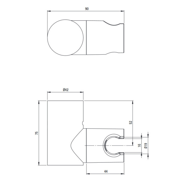 Handbrause 1-Funktions- , Deante Round, nero