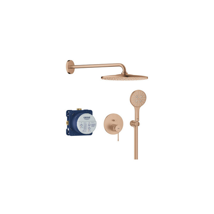 Dusch-set  Unterputz mit Kopfbrause Rainshower mono 310 , Grohe Essence, brushed warm sunset