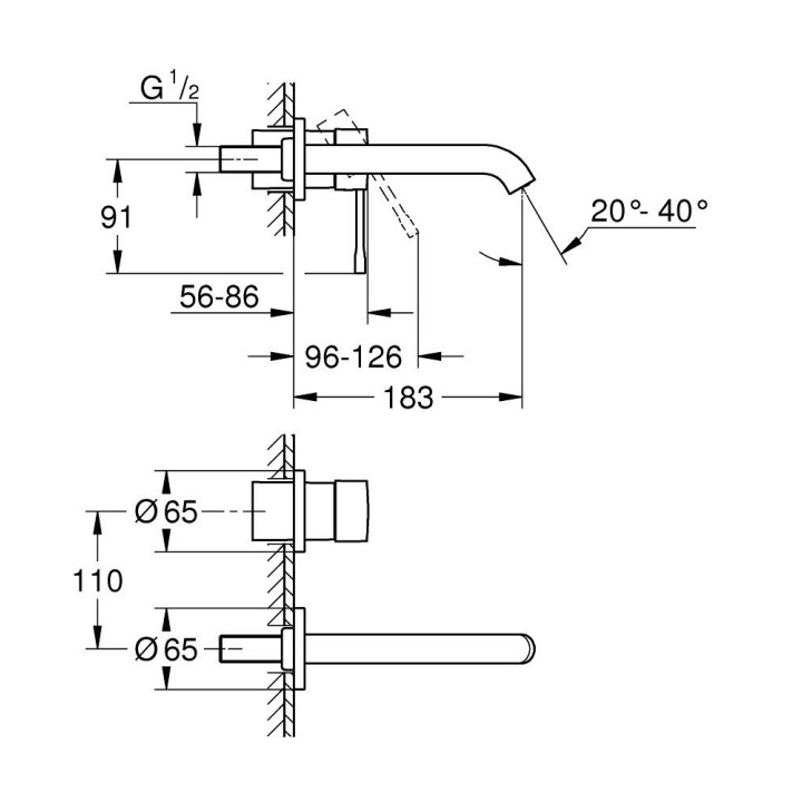 Armatur Grohe Essence New Waschtisch- - hard graphite