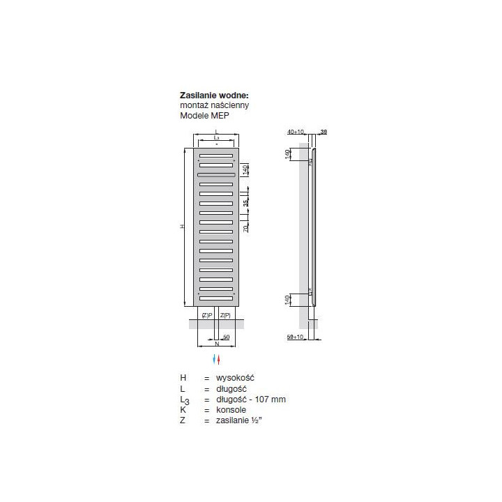 Grzejnik Zehnder Metropolitan MEP 805x400 mm - biały- sanitbuy.pl