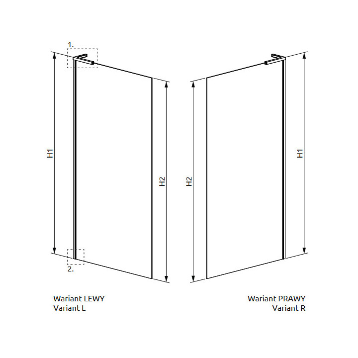 Duschwand walk-in Radaway Modo SL II 100 rechts, Glas transparent, profil Chrom