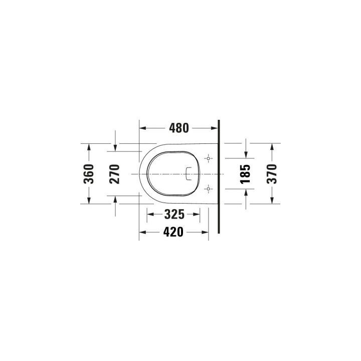 Wand-wc WC Duravit D-Neo, 48x37cm, bez kołnierza, mit Schicht WonderGliss weiß