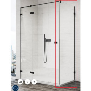 Tür Dusch- SanSwiss Annea 100 cm links - profil schwarz matt, Glas transparent 