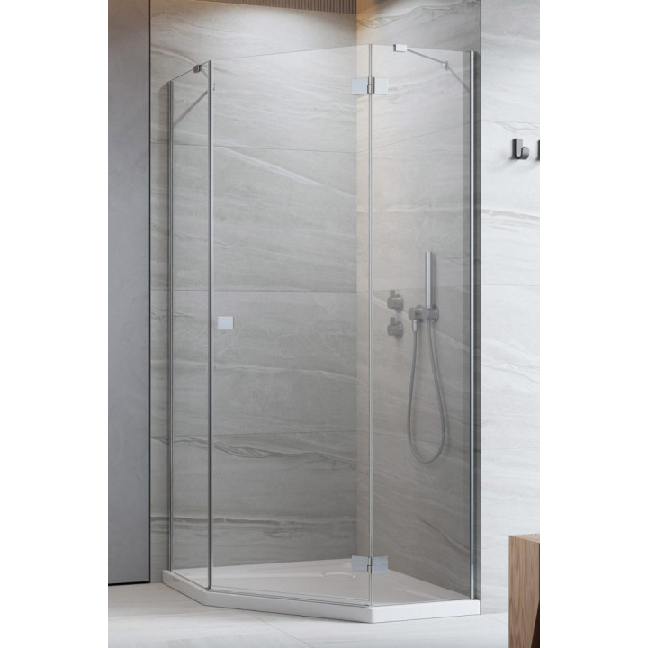 100x100 Tür links, Glas transparent, Radaway ESSENZA PTJ - Chrom