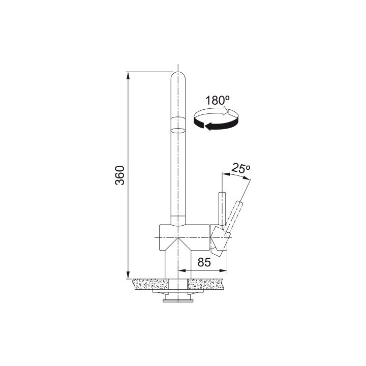 Armatur mit herausziehbarem Auslauf Franke KUBUS PULL-OUT SPRAY - Edelstahl