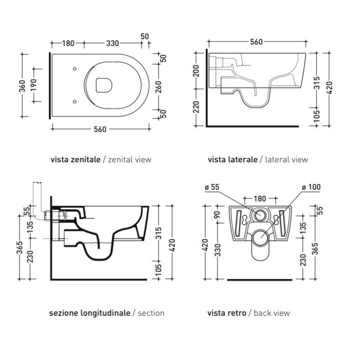 Bidet Flaminia Link hängend, weiß