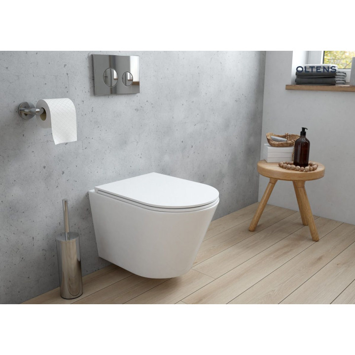 Oltens Jog Becken WC hängend PureRim - weiß