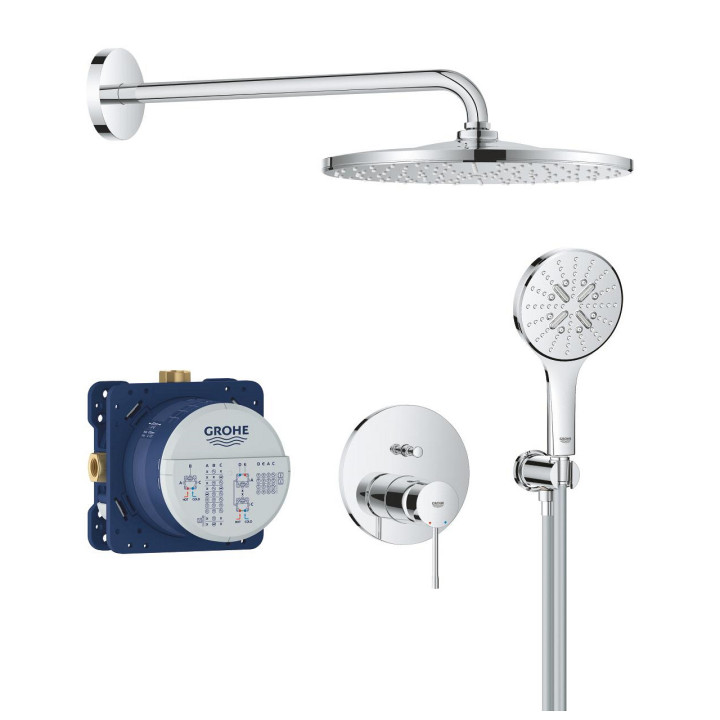 Dusch-set  Unterputz mit Kopfbrause Rainshower mono 310 , Grohe Essence, rostfreier Stahl