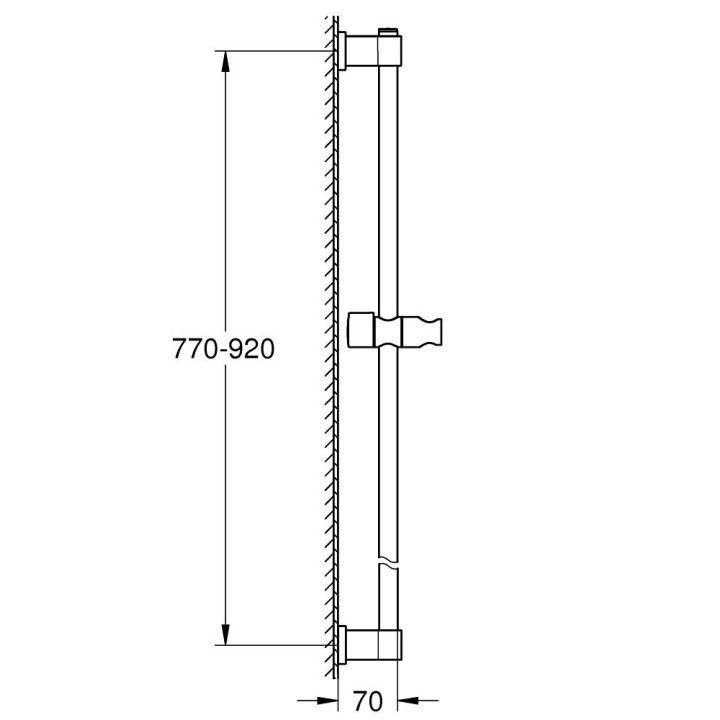 Brausestange Grohe Rainshower Smartactive, 900mm, brushed hard graphite