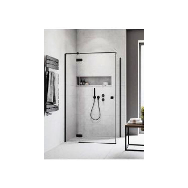 Seitenwand S1 70 Radaway Essenza New Black KDJ 66.7-68.2-200cm, profil schwarz, Glas transparent
