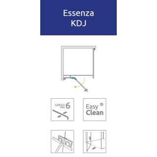 Seitenwand S1 70 Radaway Essenza New Black KDJ 66.7-68.2-200cm, profil schwarz, Glas transparent