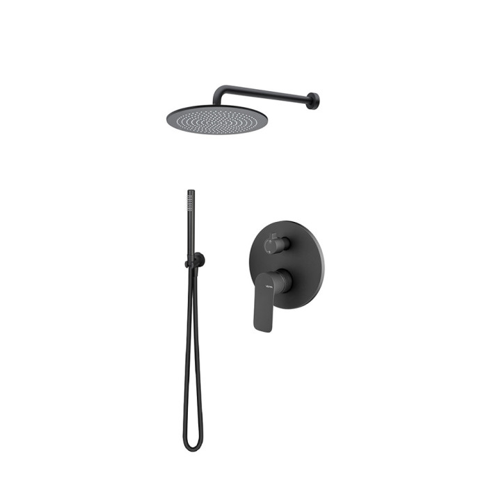 Dusch-set Vema Slate, Unterputz, 2 wyjścia wody, Kopfbrause 20cm, Chrom
