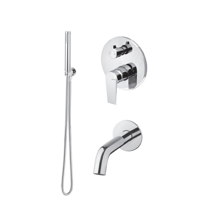 Dusch-set Vema Timea, Unterputz, 2 wyjścia wody, Kopfbrause 30cm, Chrom