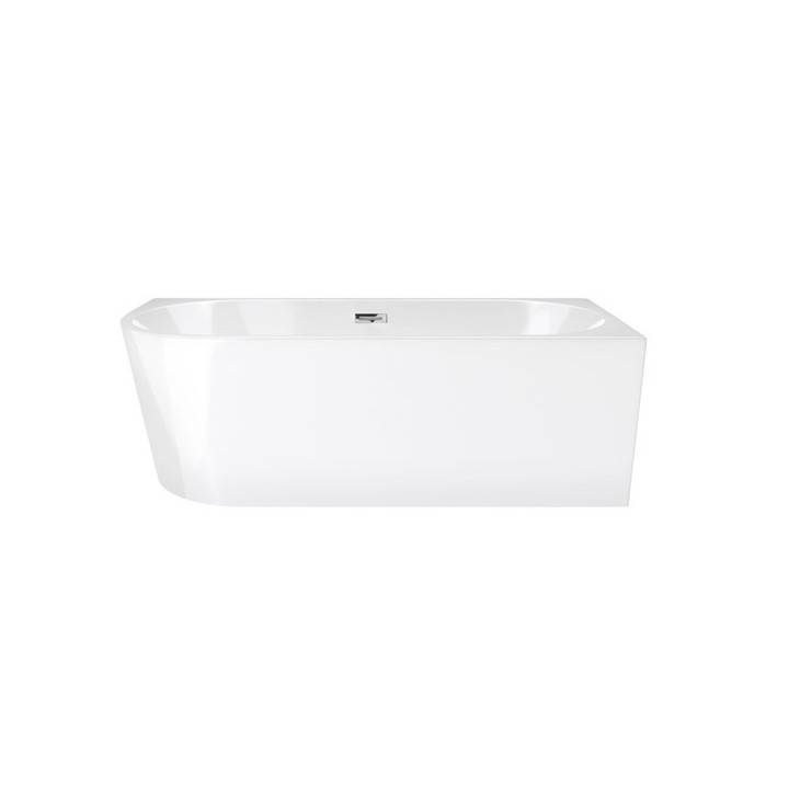 Badewanne zur Wandmontage freistehend Corsan Mono 150cm z szeroką krawędzią i wykończeniem schwarz - weiß