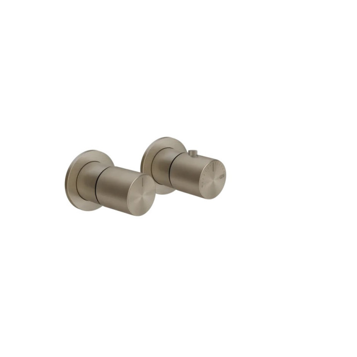 PYTAJ O RABAT ! Wannenarmatur mit 3 anschlüssen Gessi Rettangolo für den Wannenrand - finox brushed nickel